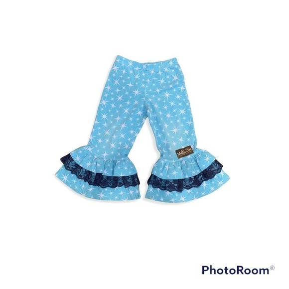 Matilda Jane Other - 𝅺Matilda Jane Paint by Numbers Girls Blue Lace Ruffle Pants Size 4 Play